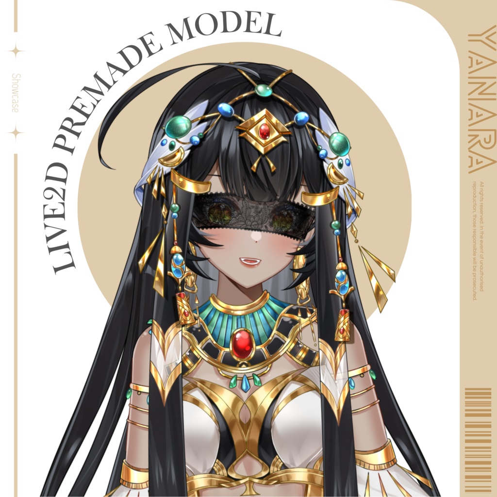 【Live2Dモデル】 Egyptian Cat Princess Yanara | Over 25 expressions, Chibi, 4 eye colors