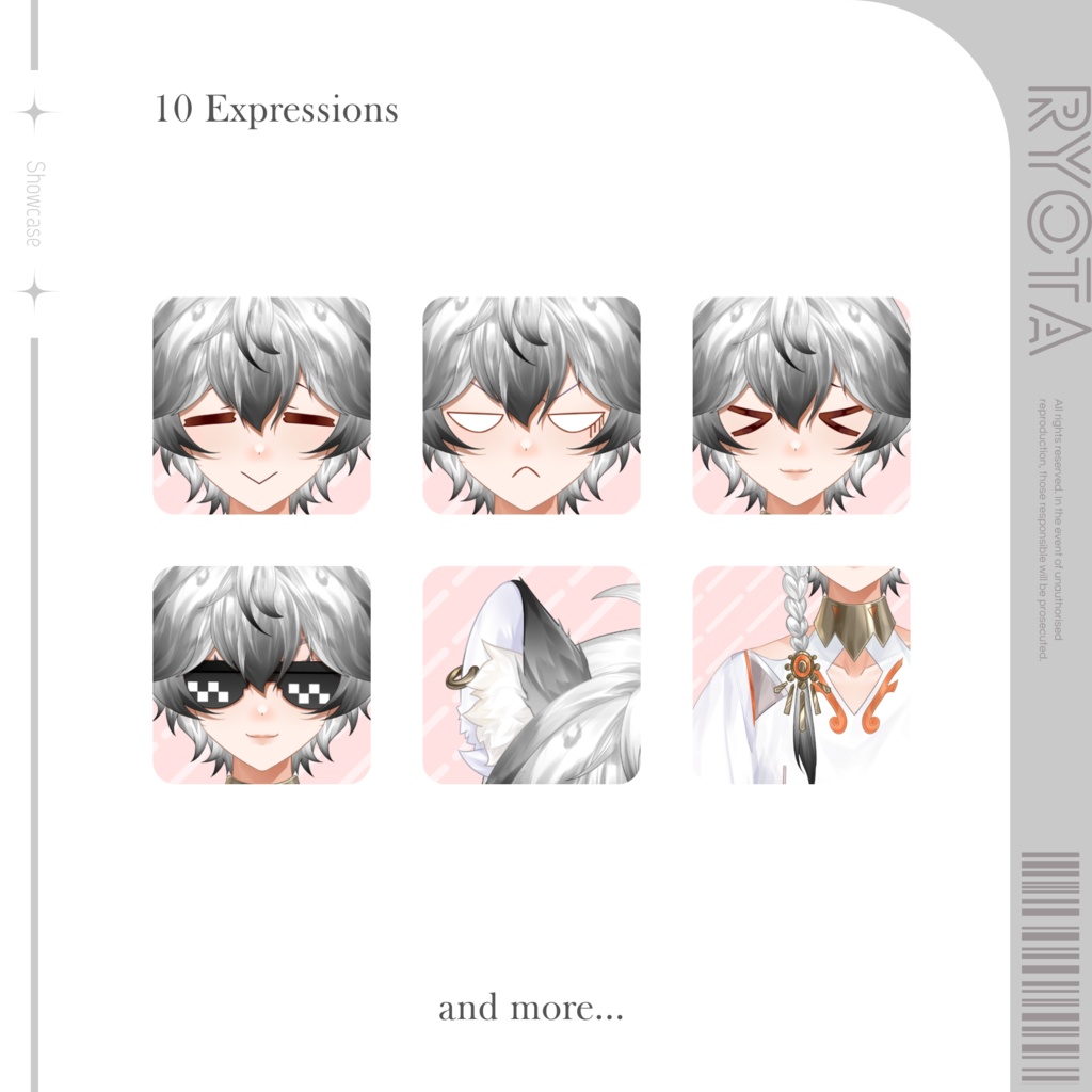 【Live2Dモデル】Snow Leopard Ryota | 10 expressions