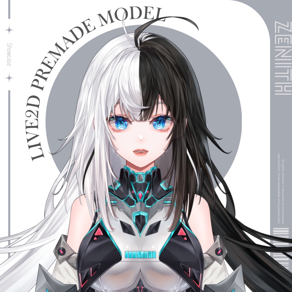 Live2D Cybergirl Zenith | Premade, Ready to use, VTuber | 20 expressions
