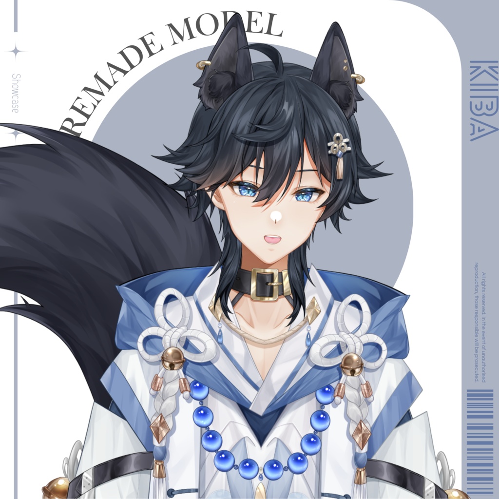 Live2D Wolf Kiba | Premade, Ready to use, VTuber | 10 expressions