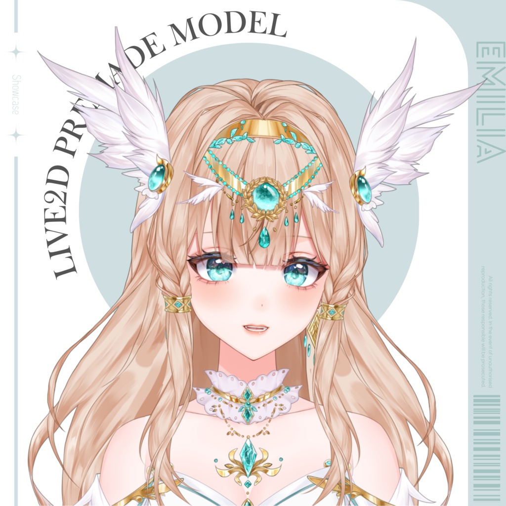 Live2D Angel Emilia | Premade, Ready to use, VTuber | 19 expressions
