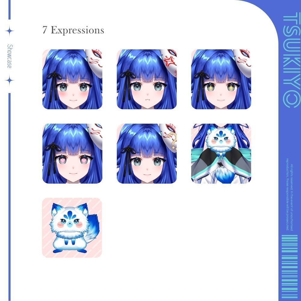 【Live2Dモデル】Tsukiyo | Over 7 expressions | Public Premade Model