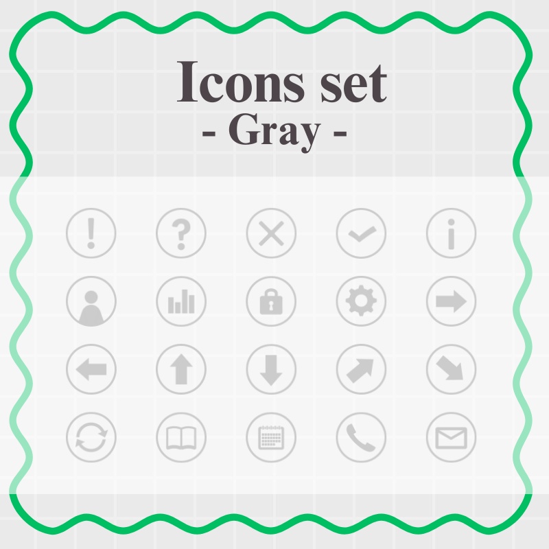 【3色セット / 各20種】シンプルアイコン集 (丸枠)|パワポ・Canva・資料作成