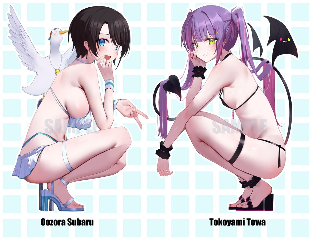 【C107】イカロスジェットコースター(大空スバル、常闇トワ)水着アクリルスタンド【非公式】