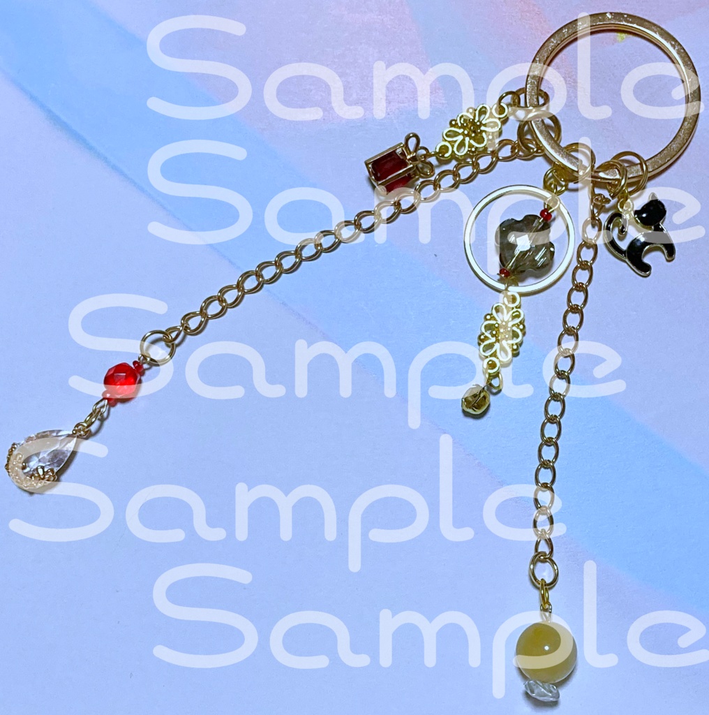 【原神】ディルックイメージバッグチャーム【天然石使用】