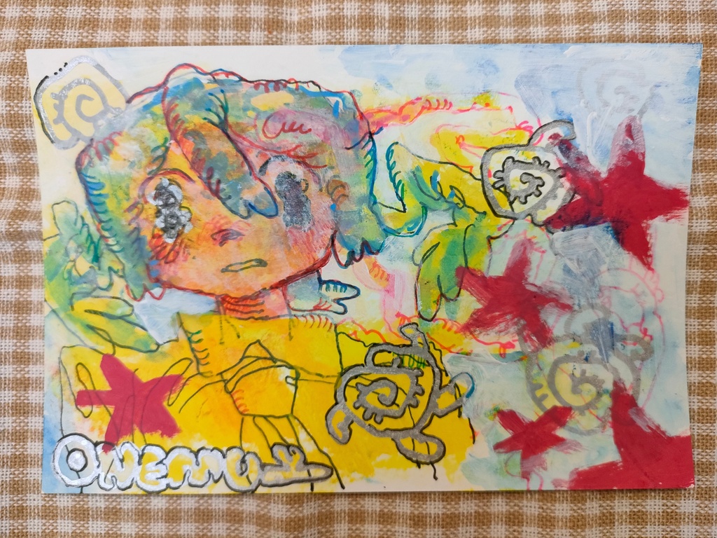 アクリル画(色づく)