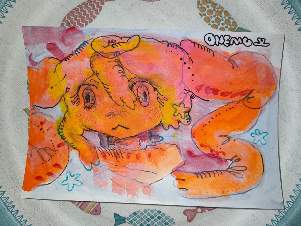 アクリル画(グニャ線)