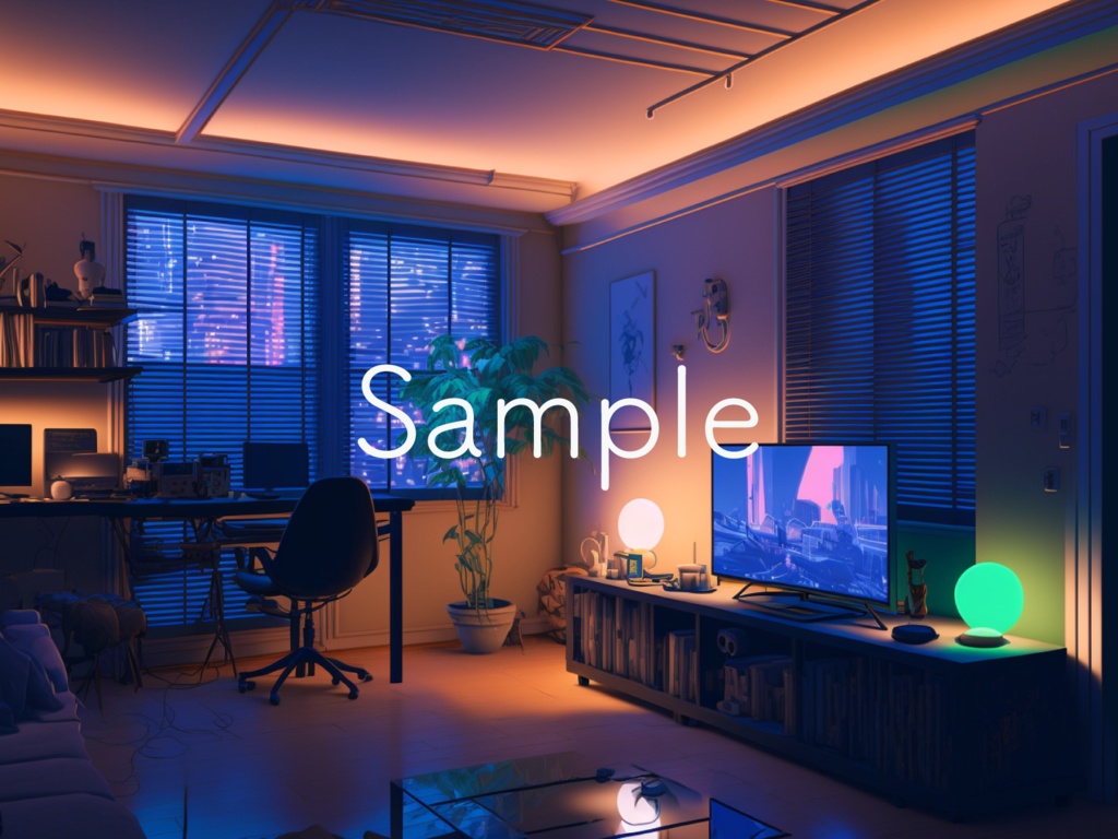 室内背景素材61枚【朝・昼・夜】