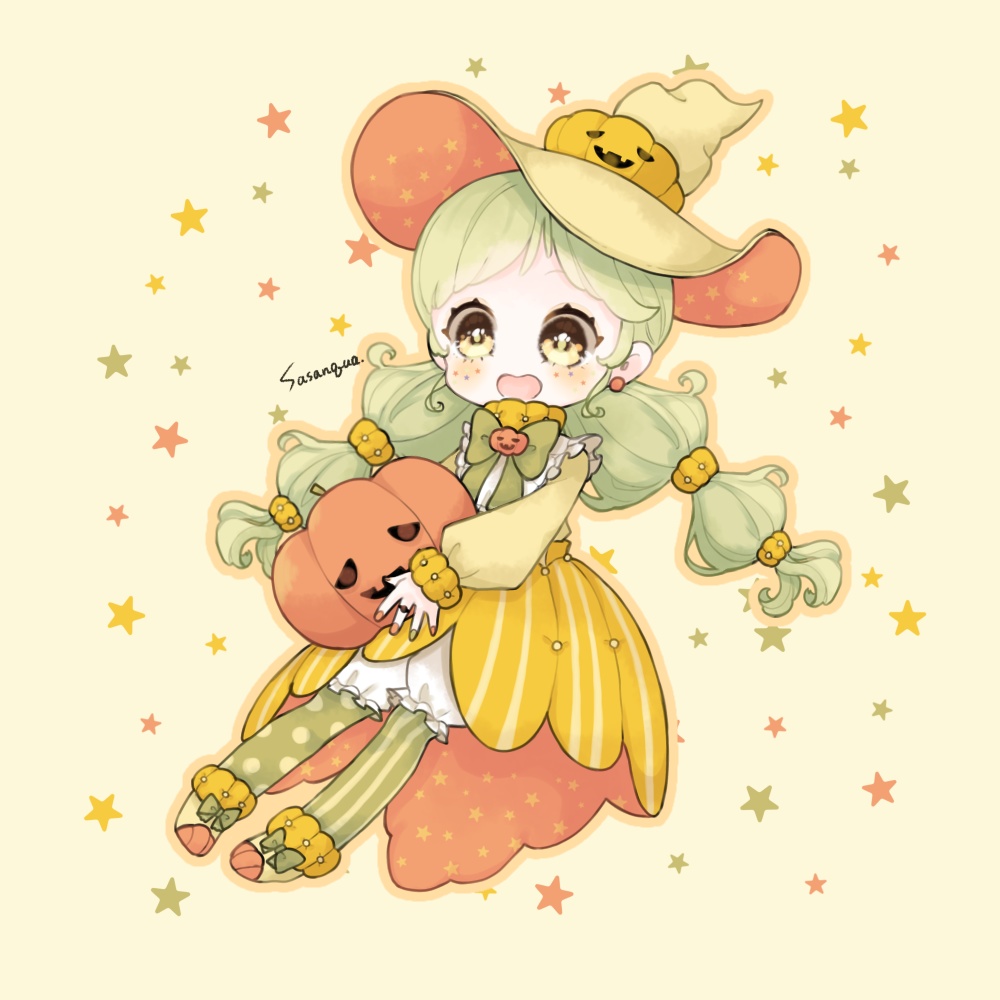 パンプキン魔女さんアクリルキーホルダー✩︎