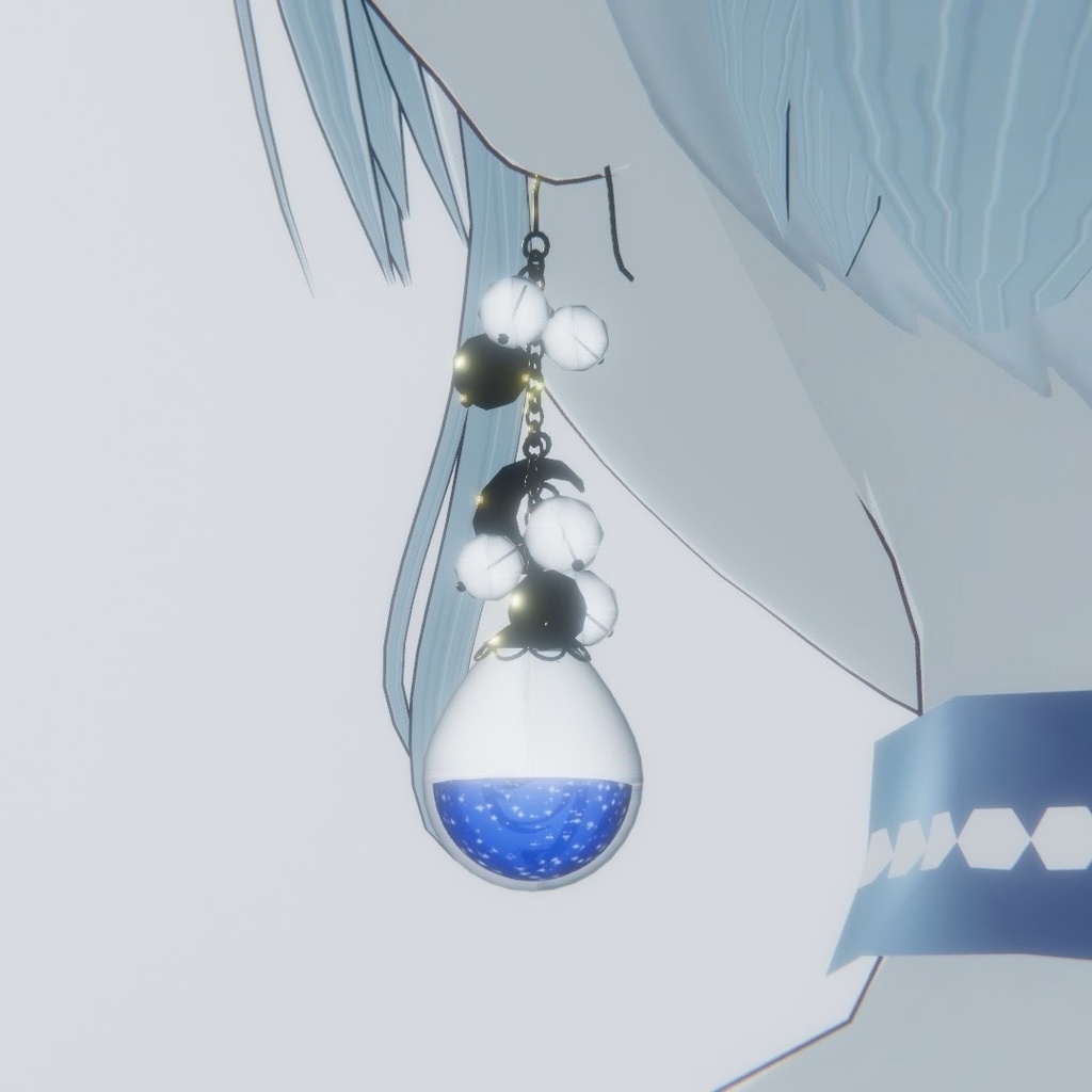 【VRchatアバター用】夜空の涙ピアス