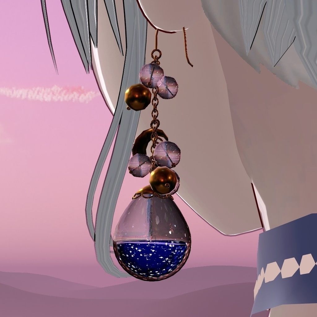 【VRchatアバター用】夜空の涙ピアス