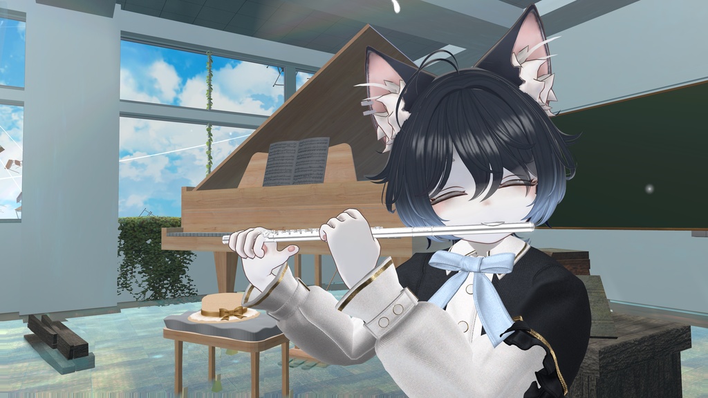 【演奏可能!VRchatアバター用】Flute 3D model