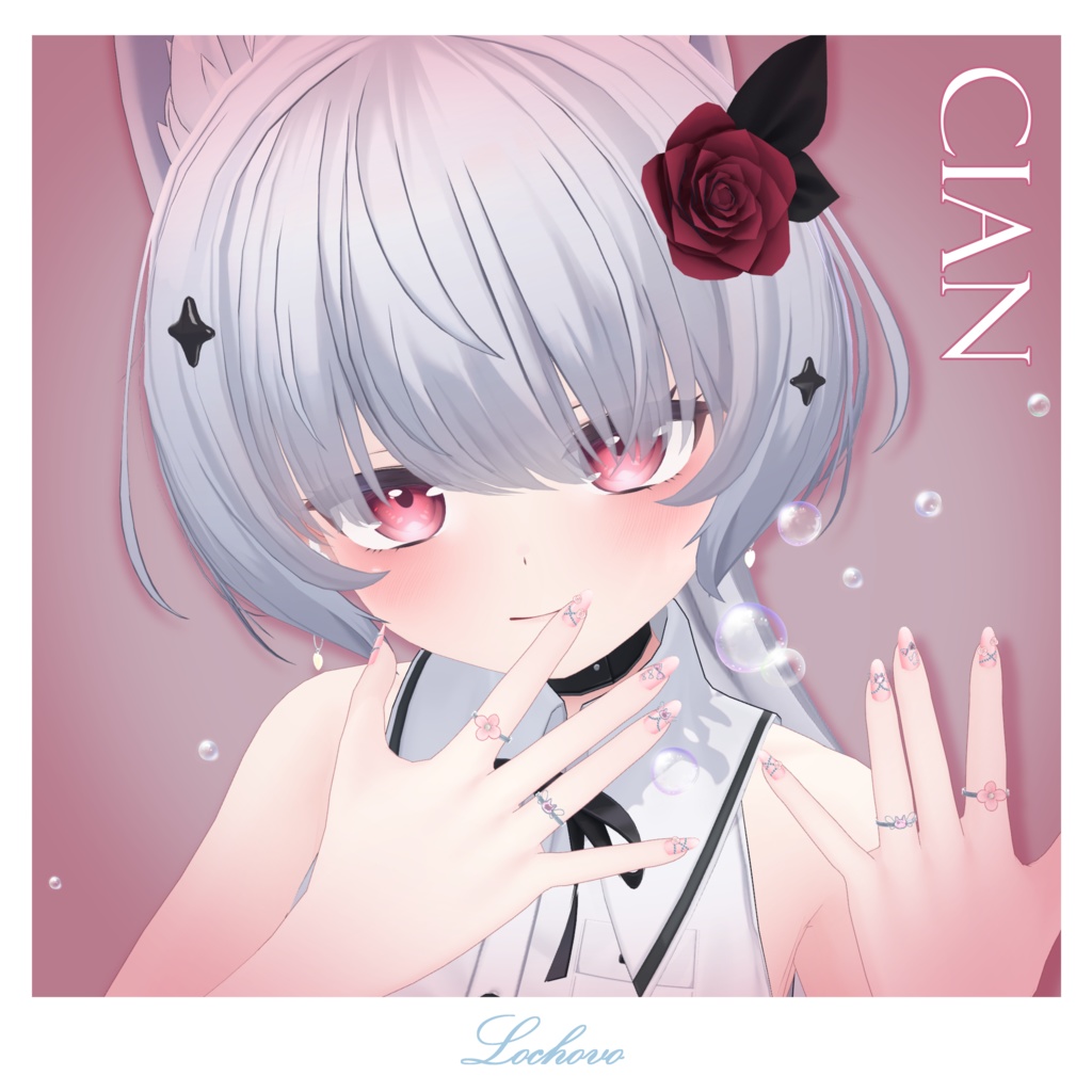 【15対応】Spring Angel Cat Nail & Ring Set