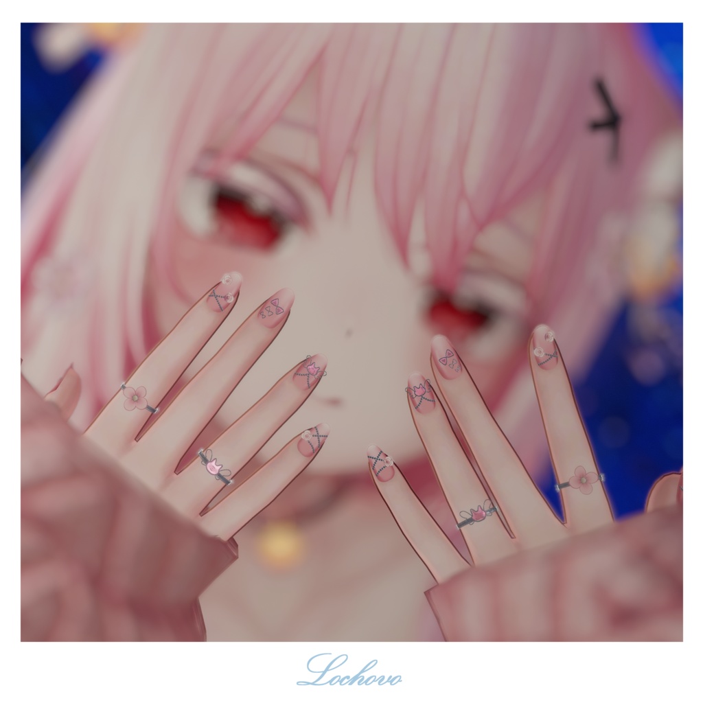 【15対応】Spring Angel Cat Nail & Ring Set