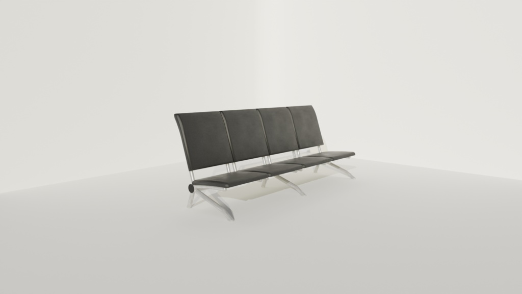 【Blenderモデル】空港の椅子（オリジナルモデル）