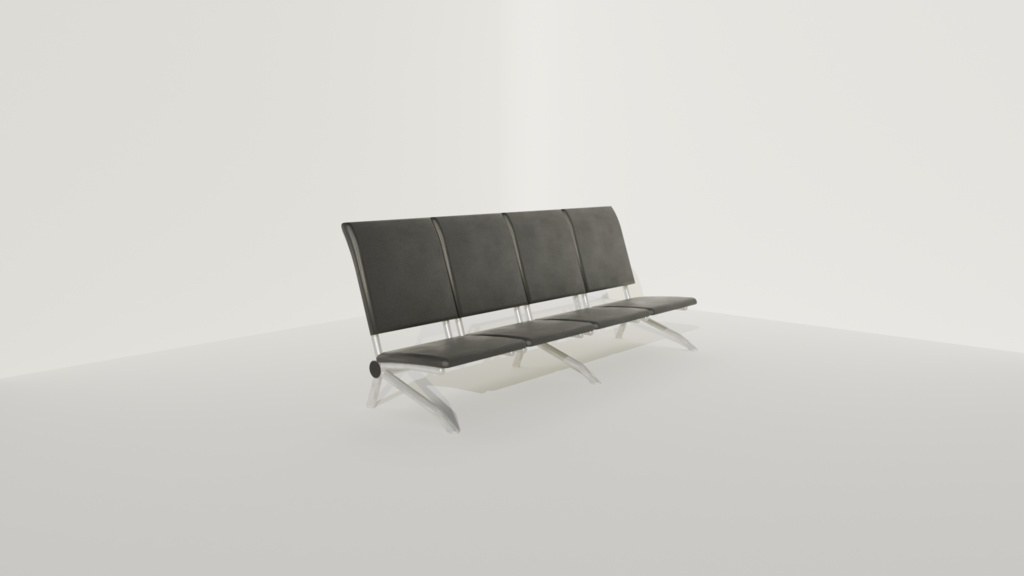 【Blenderモデル】空港の椅子（オリジナルモデル）※データ修正済み