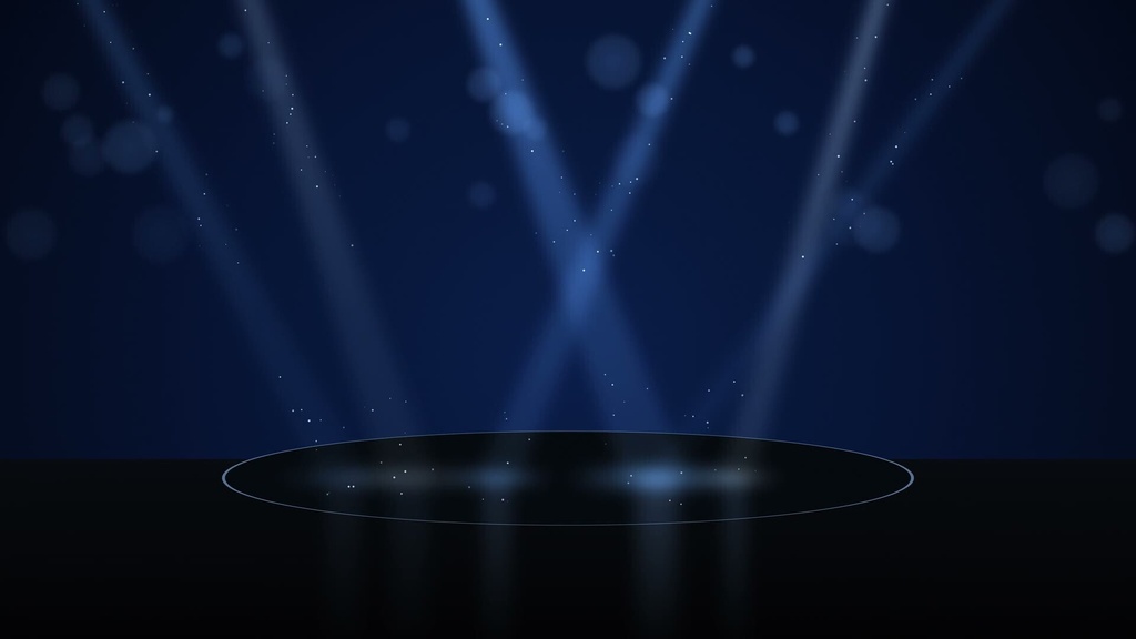 【配信背景】ライブステージとスポットライト|金・青・ピンク 動くループ素材