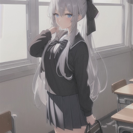 銀髪ツインテール少女 制服編 Vol.1