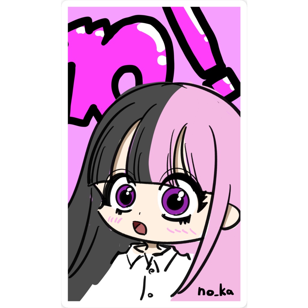 「おどろくツートーンちゃん」スマホステッカー