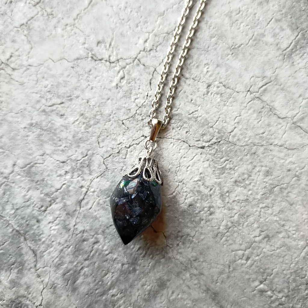 鉱石風ネックレス(ブラック).*･ﾟ