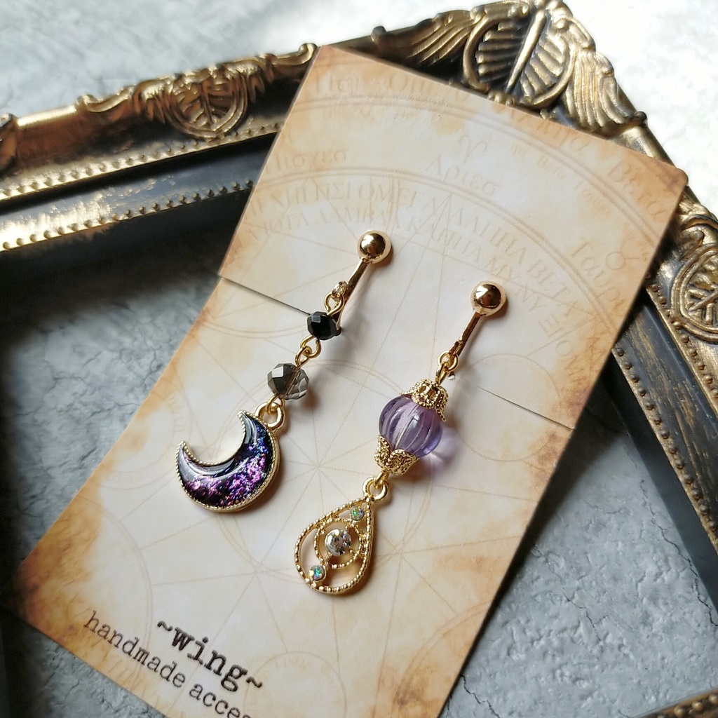 月の夜色アシメピアス・イヤリング.*･ﾟ