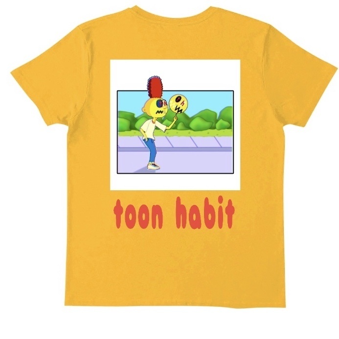 toon habit back print T