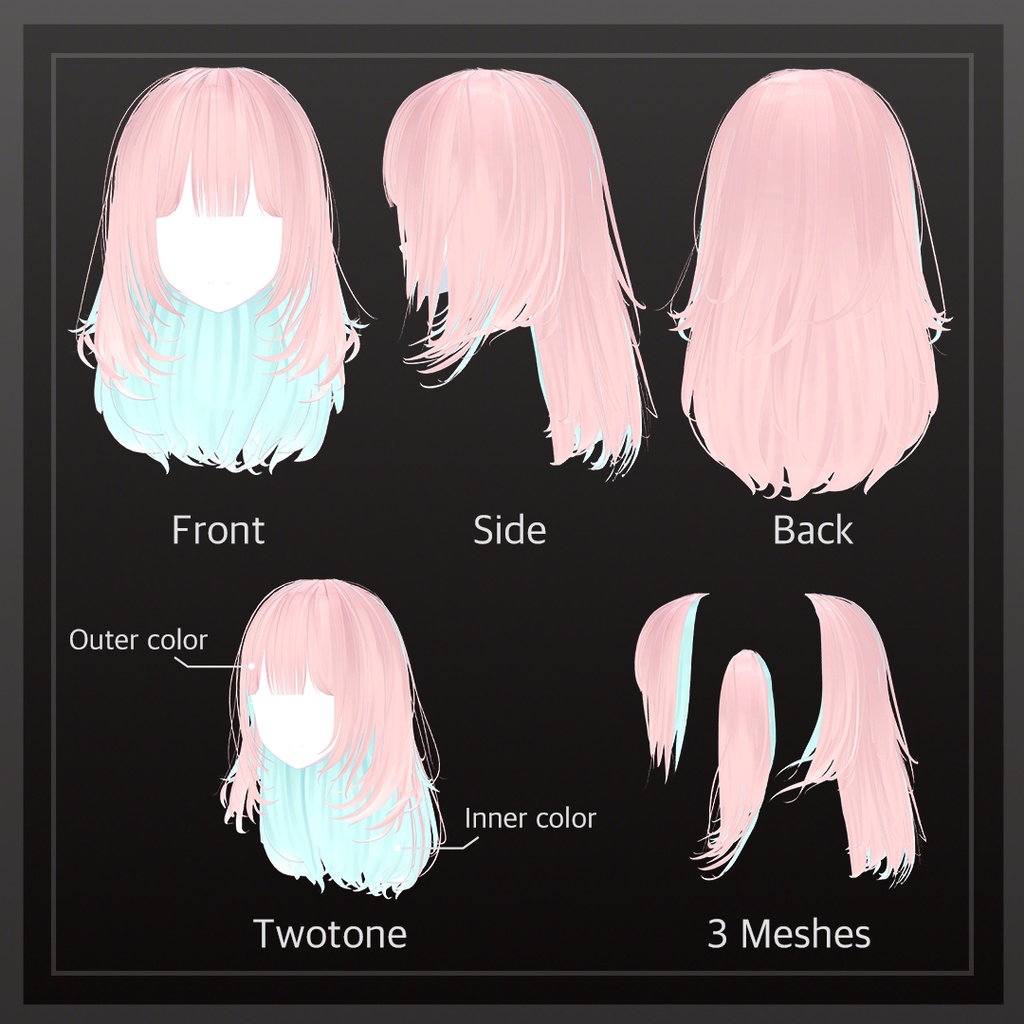 シークレットツートーンレイヤーカットヘア