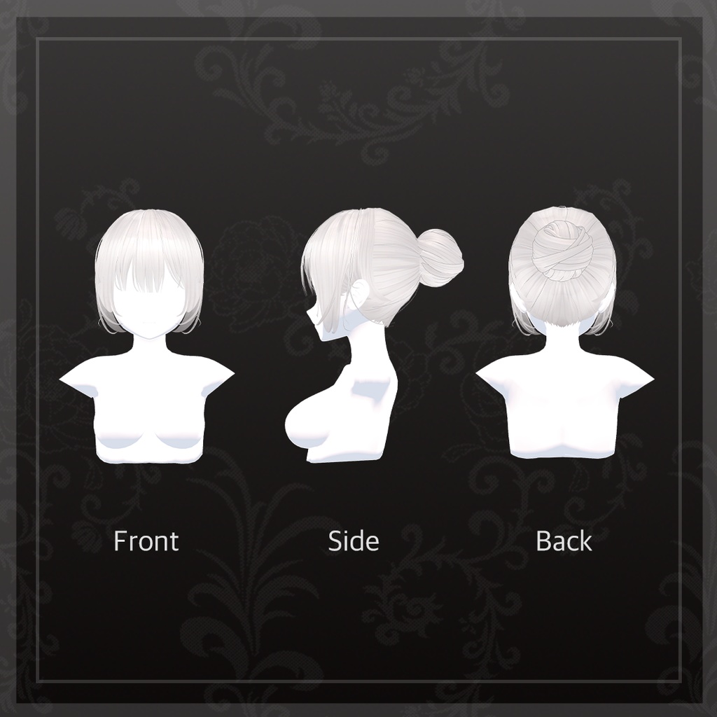 かわいい二つのお団子ヘア