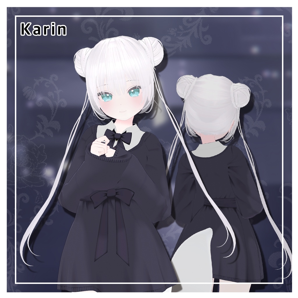 かわいい二つのお団子ヘア