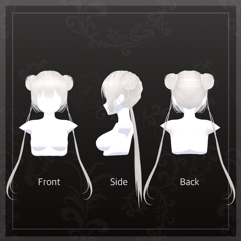 かわいい二つのお団子ヘア