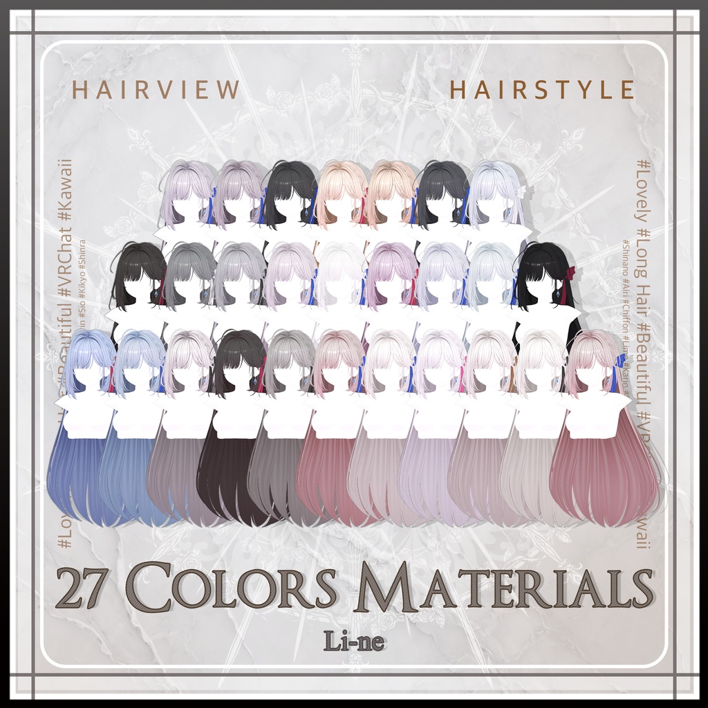 ポイントリボン ロングヘア