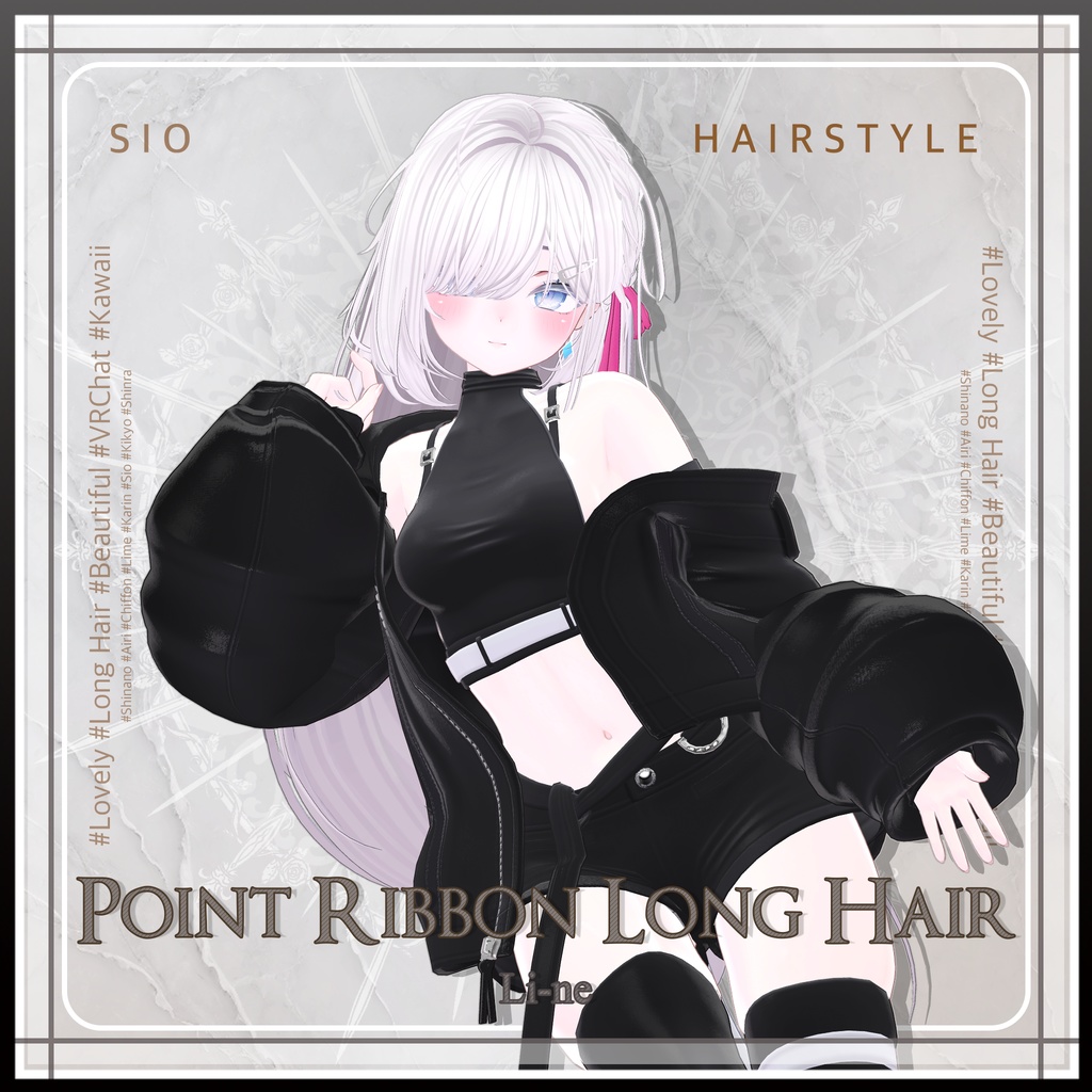 ポイントリボン ロングヘア