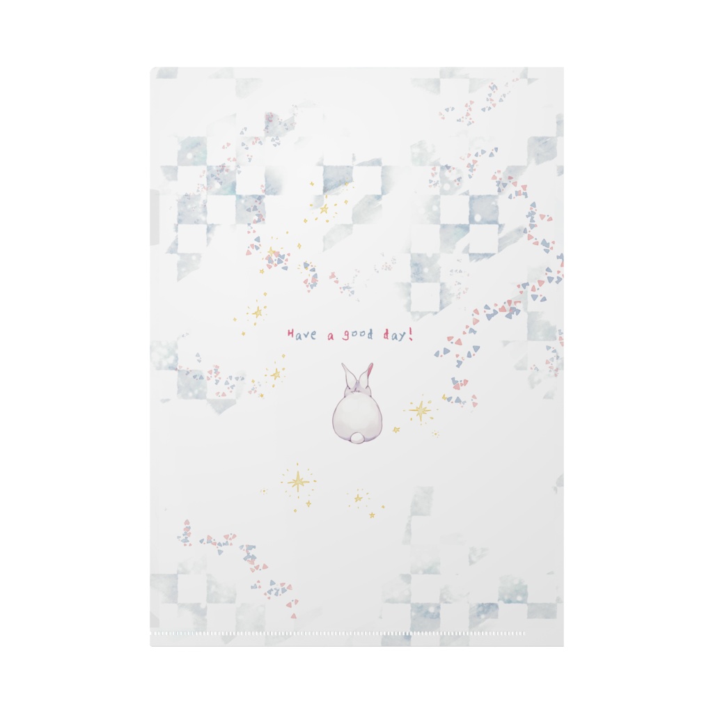 もこもこうさぎのクリアーホルダー