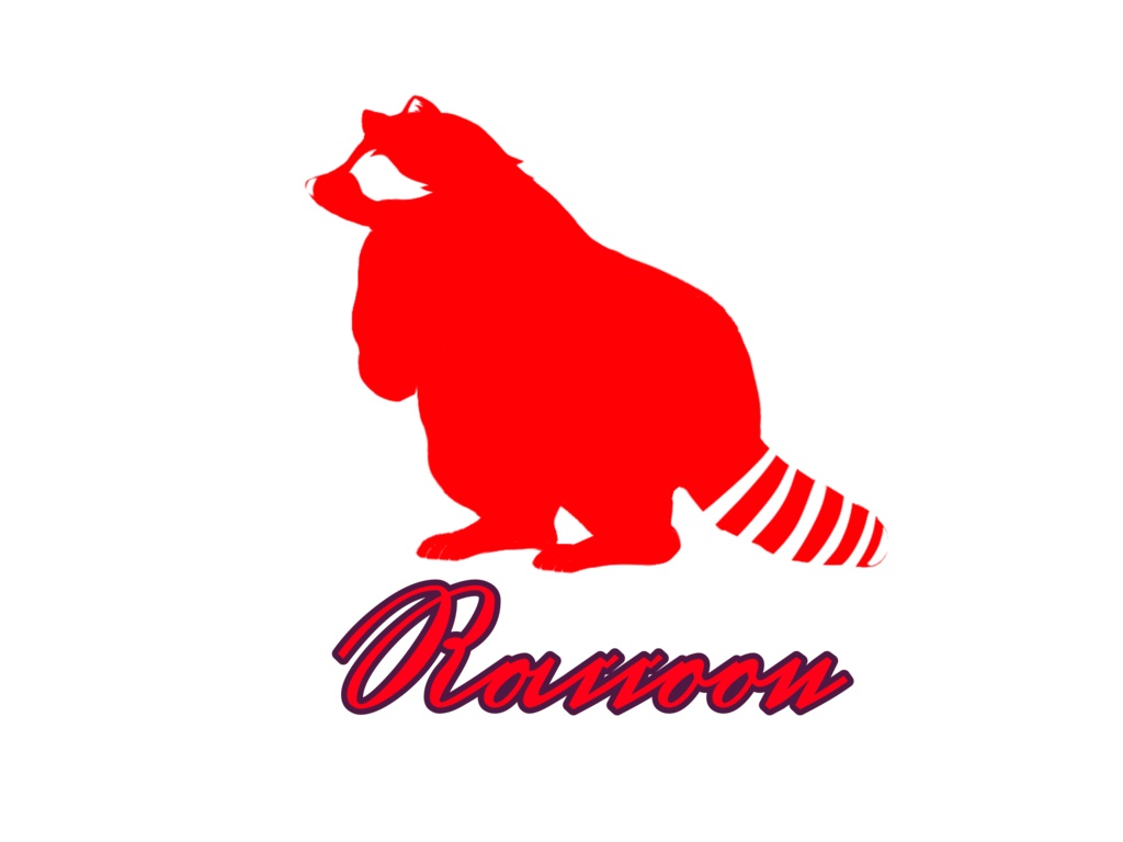 レッドラクーンワンポイントロゴTシャツ