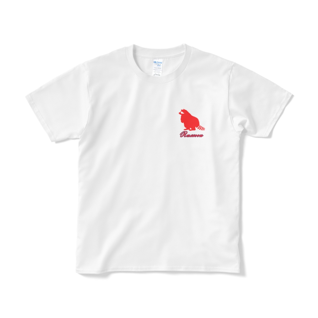 レッドラクーンワンポイントロゴTシャツ