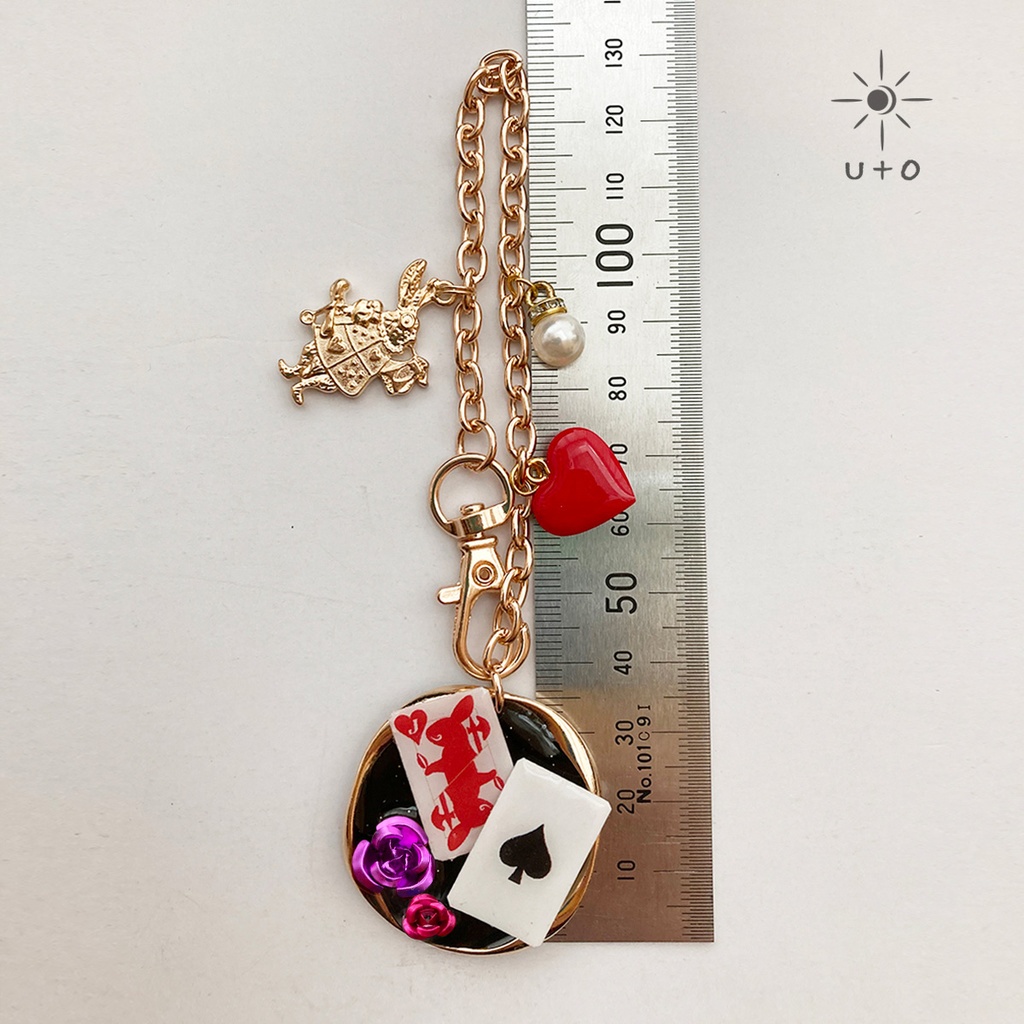 【選べるトランプ】不思議の国のアリス バッグチャーム/チェシャ猫バイオレット