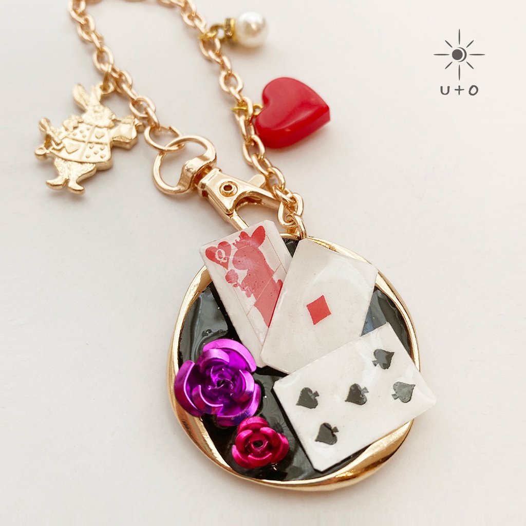 【選べるトランプ】不思議の国のアリス バッグチャーム/チェシャ猫バイオレット