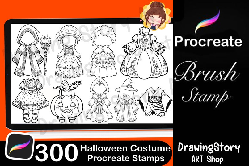 ミニキャラ ハロウィンコスチュームスタンプ 300種セット (300 Chibi Halloween Costume Stamps)