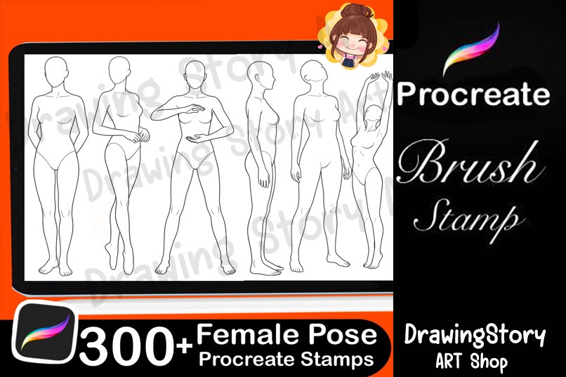 女性ポーズスタンプ 300種セット (300 Female Pose Stamps)