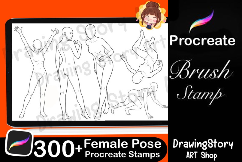 女性ポーズスタンプ 300種セット (300 Female Pose Stamps)