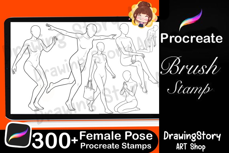 女性ポーズスタンプ 300種セット (300 Female Pose Stamps)