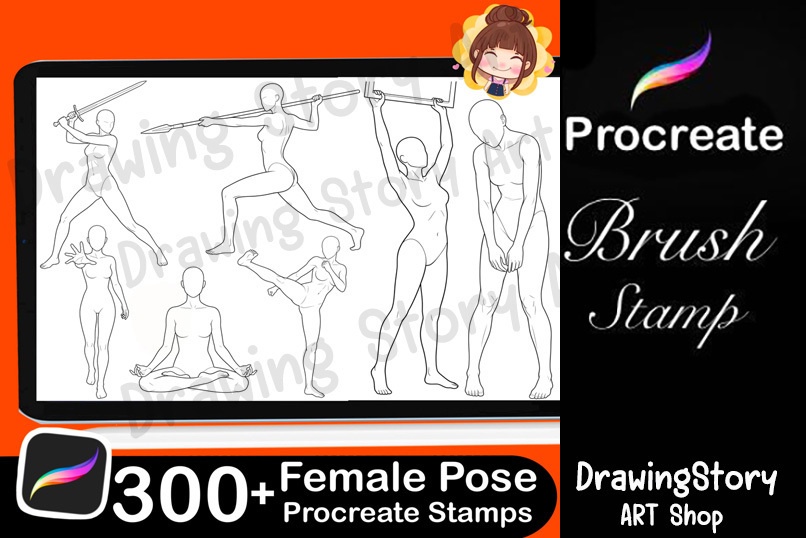 女性ポーズスタンプ 300種セット (300 Female Pose Stamps)
