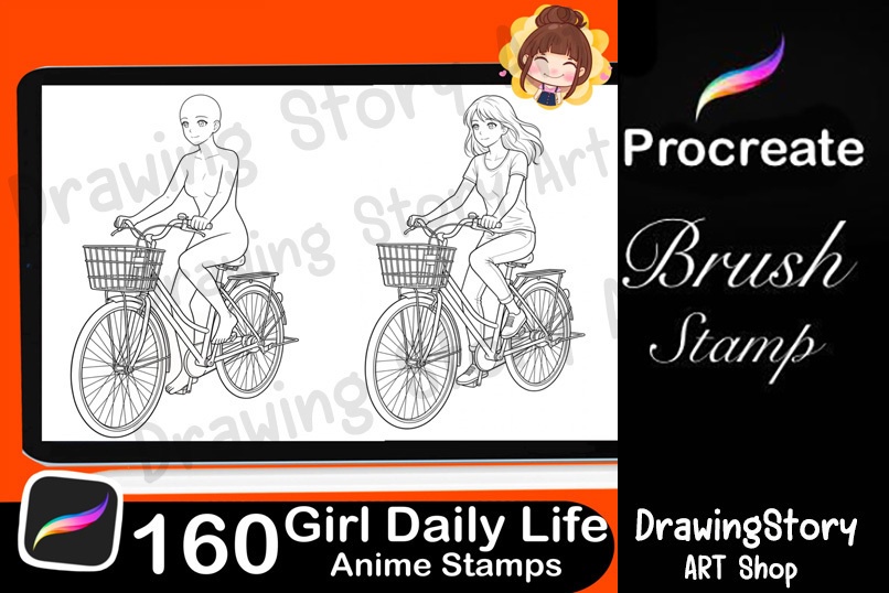 160 Anime Girl Daily Life Pose Stamps / ポーズスタンプ素材集160種