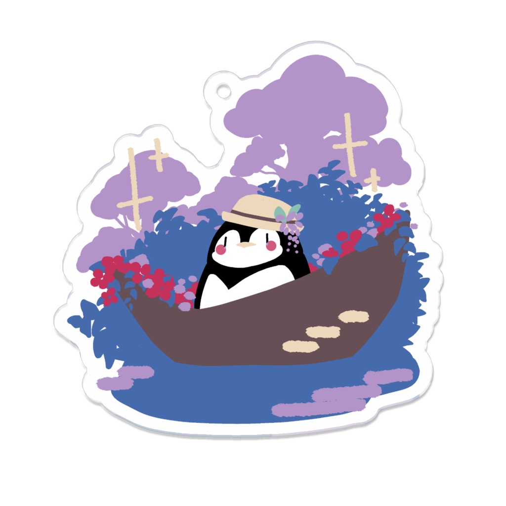 フラワーボートとペンギン