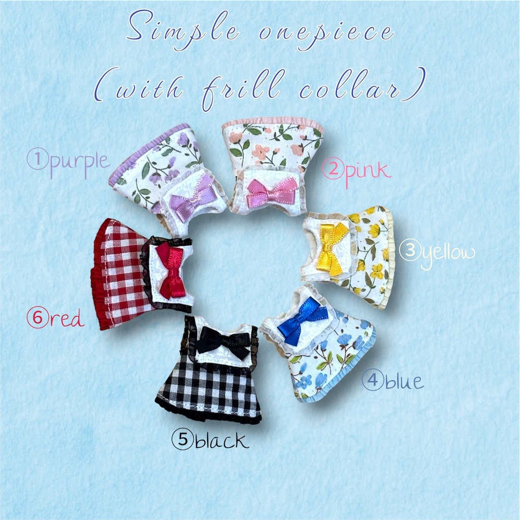 【ぷにみおサイズ】シンプルワンピース(フリル襟)