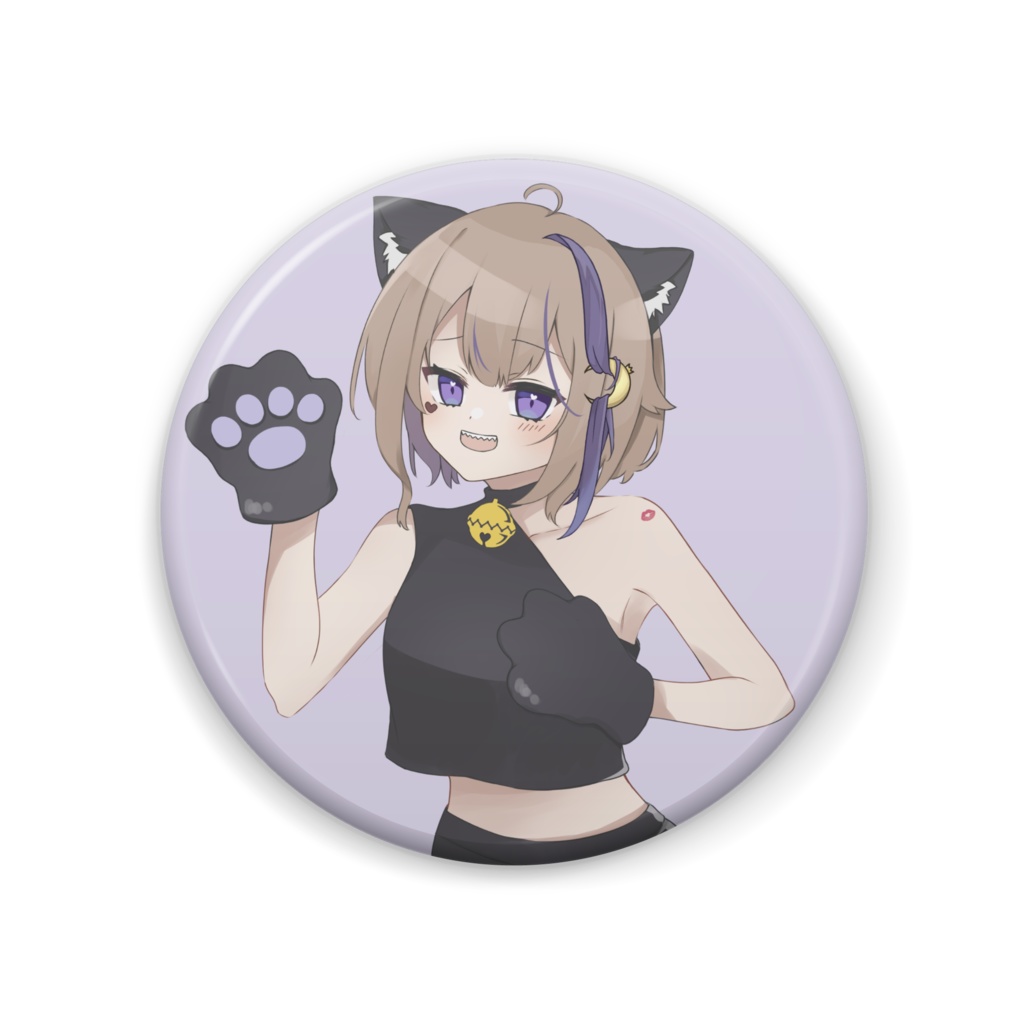 ざっくぅ。黒猫 / 缶バッチ💜