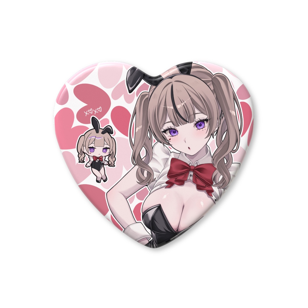 ハート缶バッジ バニーガール🐰