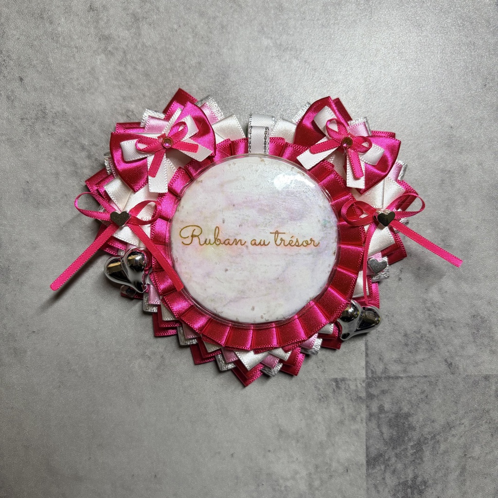 ハート型痛ロゼット　57mm ピンク