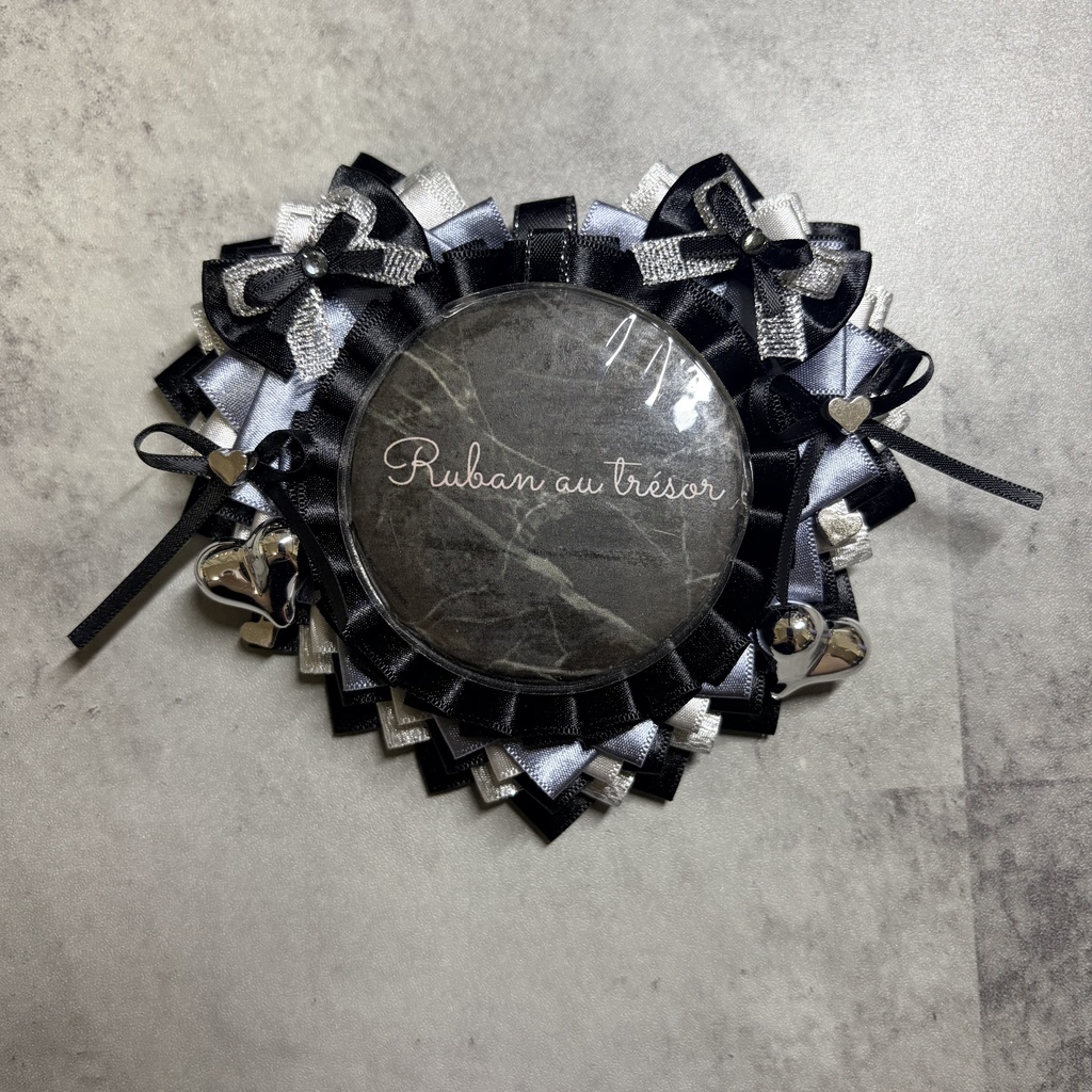 ハート型痛ロゼット　黒　57mm