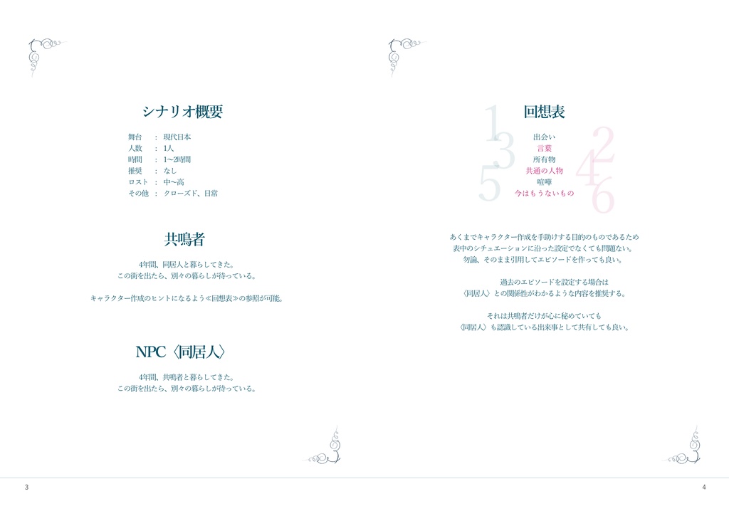 エモクロアTRPG「Departures」